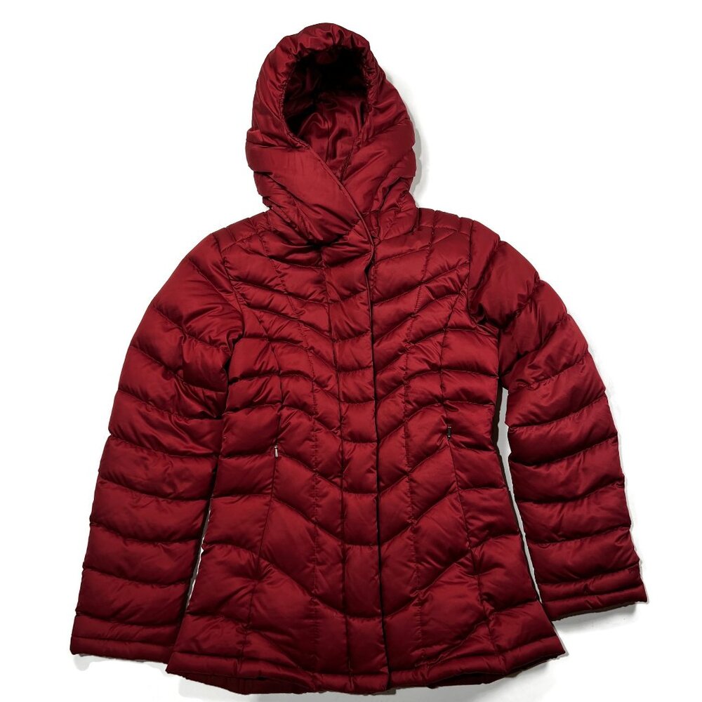Patagonia Jacket Womens XS Downtown Loft Hooded Down Puffer Red Coat 28600
